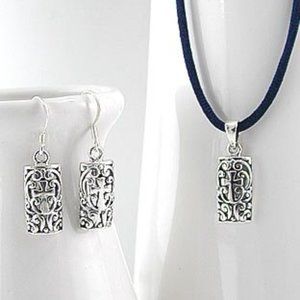 Celtic Cross Pendant & Earrings Set - Sterling Silver - NEW